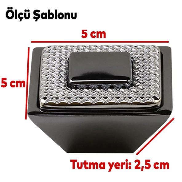 Button Mobilya Çekmece Mutfak Dolap Dolabı Kapak Kapağı Kulpu Kulbu Metal Kulpları Füme Krom 16 Mm - 4