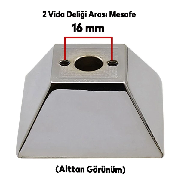 Button Mobilya Çekmece Mutfak Dolap Dolabı Kapak Kapağı Kulpu Kulbu Metal Kulpları Füme Krom 16 Mm - 3