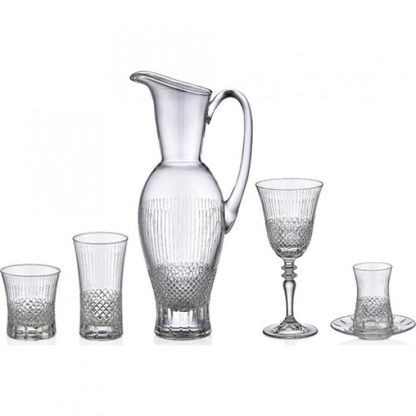 Kcd Cam Dekor Di̇zayn Antik Sade 61 Parça Su Takımı ürün görseli 1