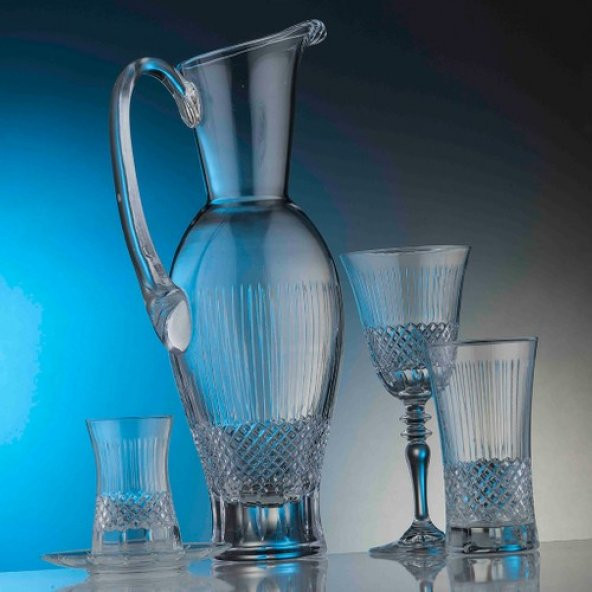 Kcd Cam Dekor Di̇zayn Antik Sade 61 Parça Su Takımı - Resim 2