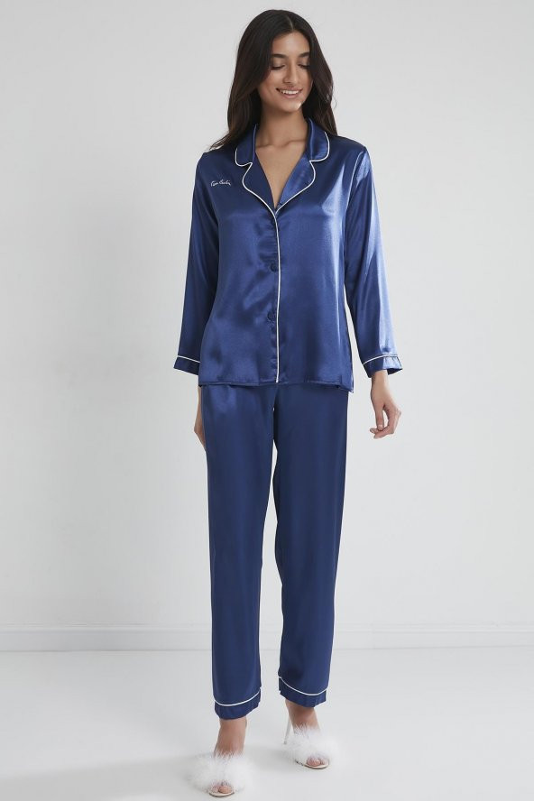 Saten Biyeli Pijama Takımı