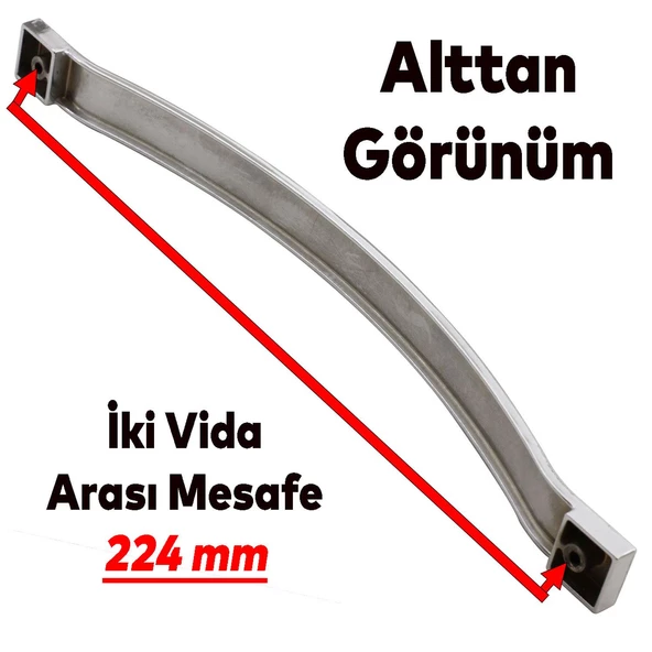 Akasya (224 MM - 22.4 CM) Mobilya Çekmece Mutfak Dolap Dolabı Kapak Kulpu Kulbu Krom Metal Kulpları - 2