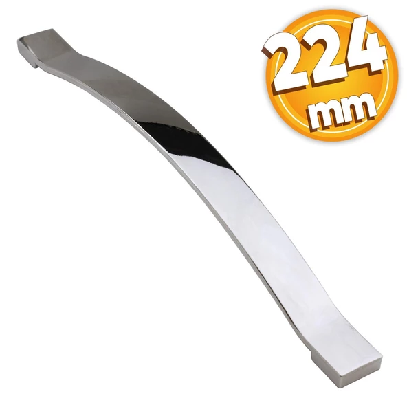 Akasya (224 MM - 22.4 CM) Mobilya Çekmece Mutfak Dolap Dolabı Kapak Kulpu Kulbu Krom Metal Kulpları