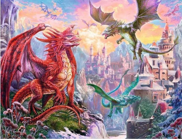 Ravensburger Puzzle 2000 Parça Ejderhalar 167173 - 1
