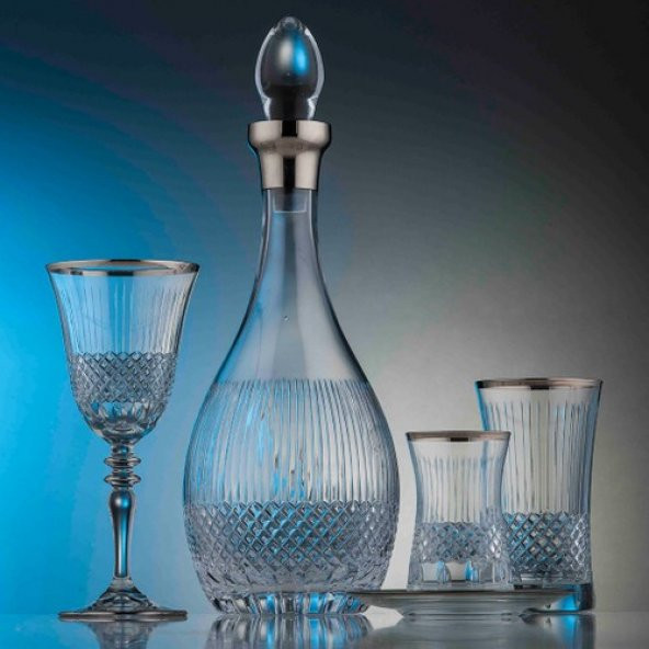 Kcd Cam Dekor Di̇zayn Antik Platin 61 Parça Su Takımı - Resim 2