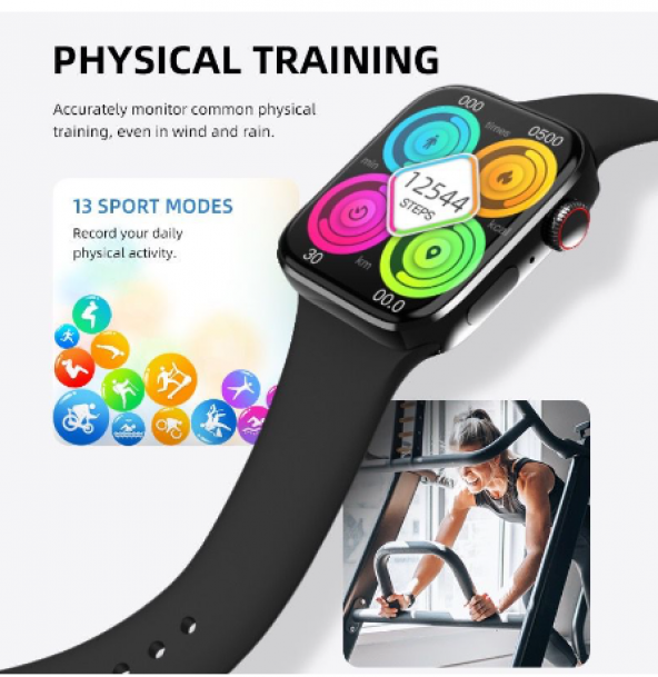 HW8 Max Akıllı Saat 8 Serisi 1.99 İnç Geniş Ekran Siyah Renk Smart Watch - 5