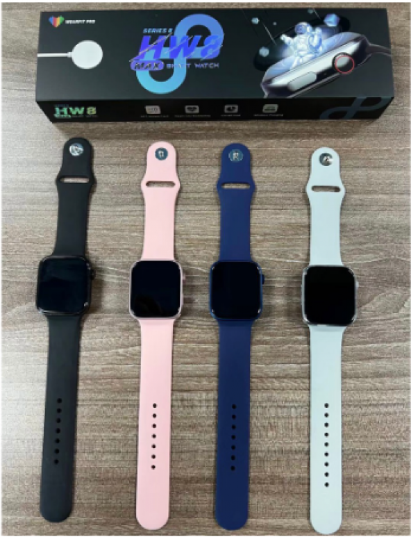 HW8 Max Akıllı Saat 8 Serisi 1.99 İnç Geniş Ekran Mavi Renk Smart Watch - Resim 6