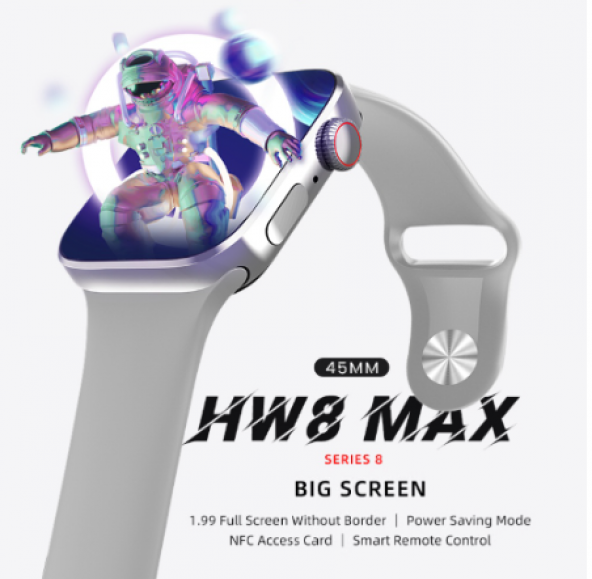 HW8 Max Akıllı Saat 8 Serisi 1.99 İnç Geniş Ekran Gri Renk Smart Watch - Resim 3