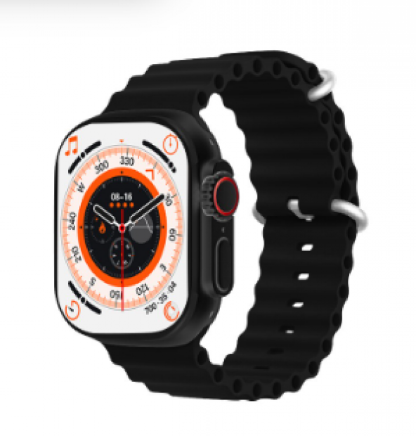 T800 Ultra Smartwatch Kablosuz Şarj IP67 Su Geçirmez  Özelliği 1.99 HD Ekran Siyah Renk Akıllı Saat - Resim 2