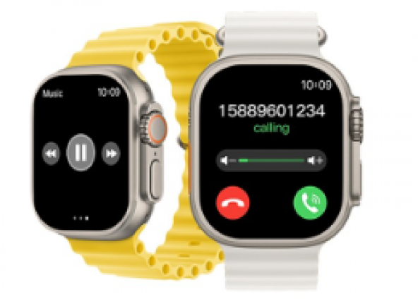 T800 Ultra Smartwatch Kablosuz Şarj IP67 Su Geçirmez  Özelliği 1.99 HD Ekran Siyah Renk Akıllı Saat - Resim 3