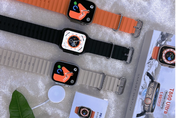 T800 Ultra Smartwatch Kablosuz Şarj IP67 Su Geçirmez  Özelliği 1.99 HD Ekran Turuncu Renk Akıllı Saat - Resim 5