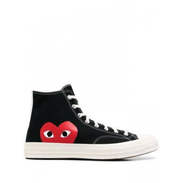 Converse X Comme Des Garçons Play Siyah Uzun Günlük Ayakkabı