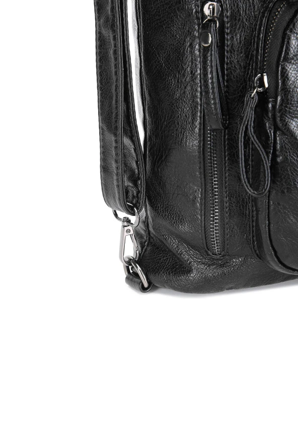 Yıkama Deri Hem Sırt Hem Omuz Kadın Çantası 21-k Barcelona 1580 - Resim 3