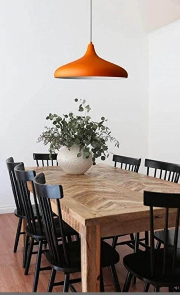MYLİGHTS RETRO RUSTİK METAL SARKIT TURUNCU AVİZE 35 CM  ÇAP
