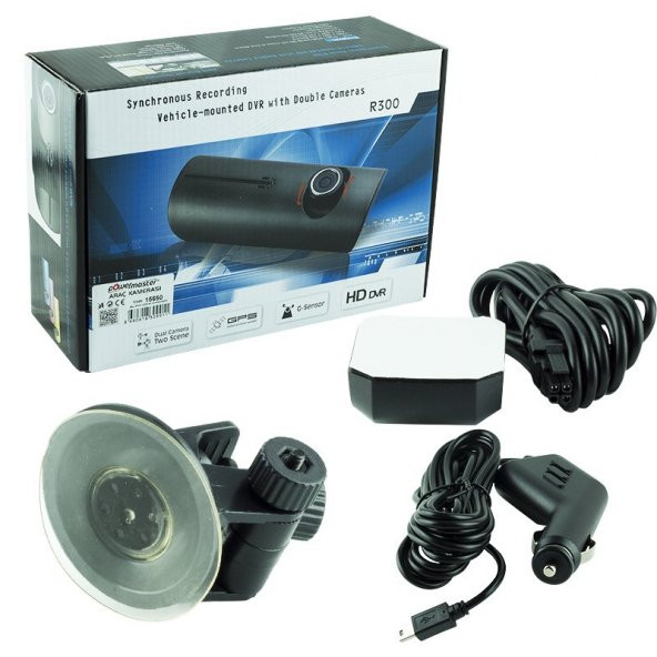 R300  GPSLİ CİFT KAMERALI ARAC İCİ DVR KAMERA SET (32 GB KART DESTEKLİ) POWERMASTER - 3
