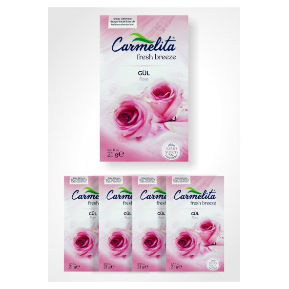 CARMELİTA Gül 5'li Dolap Ve Çekmece Kokusu, Oda Kokusu, Araba Kokusu, Kedi Kumu Kokusu, Koku Giderici