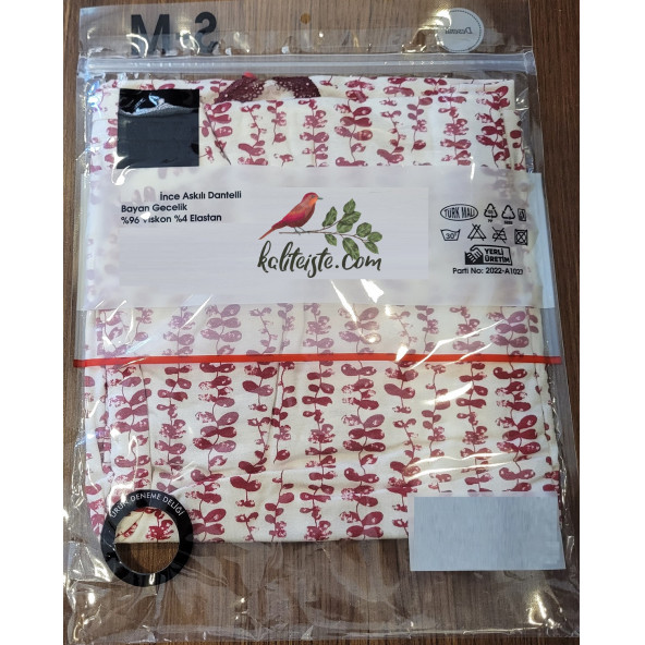 Kadın Askılı Dantelli Atlet Kırmızı Beyaz