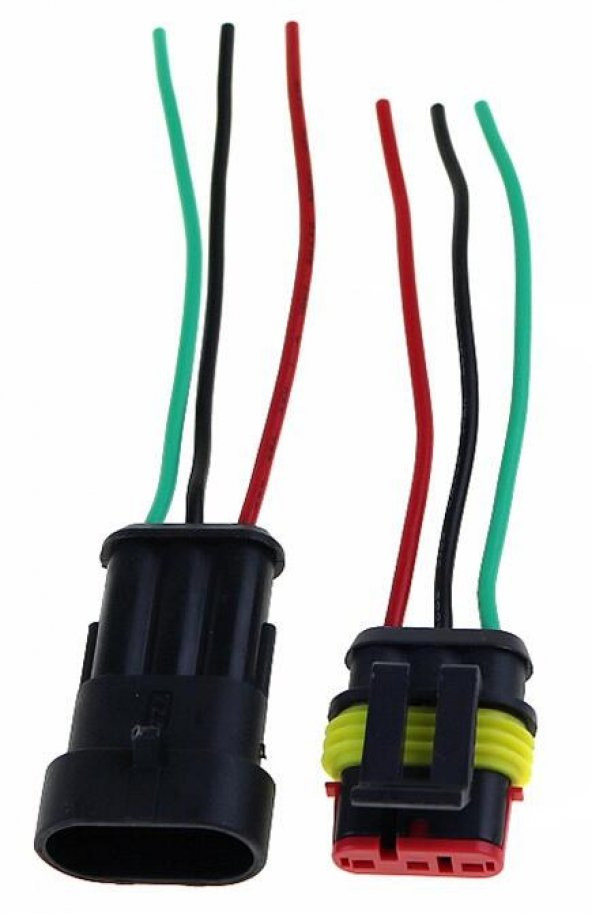 5 TAKIM 3 KABLOLU KARŞILIKLI KONNEKTÖR SOKET SU GEÇİRMEZ DAYANIKLI 3K001 ürün görseli 1
