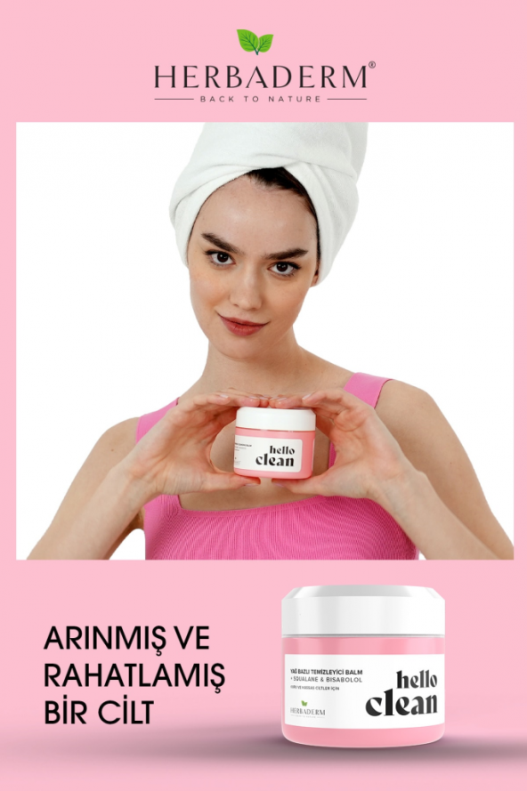 Herbaderm Hello Clean Yağ Bazlı Temizleyici Balm Kuru Hassas Ciltler - Resim 4
