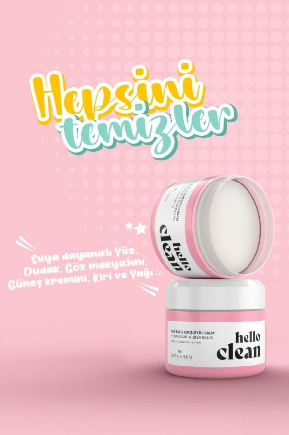 Herbaderm Hello Clean Yağ Bazlı Temizleyici Balm Kuru Hassas Ciltler - Resim 6