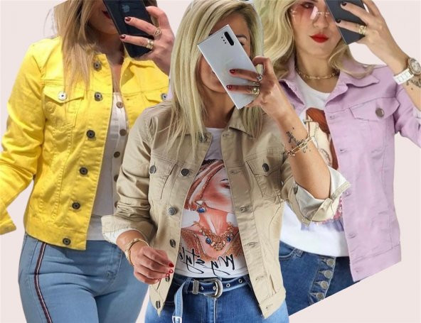 Bayan Renkli Kot Ceket 63433 - 2