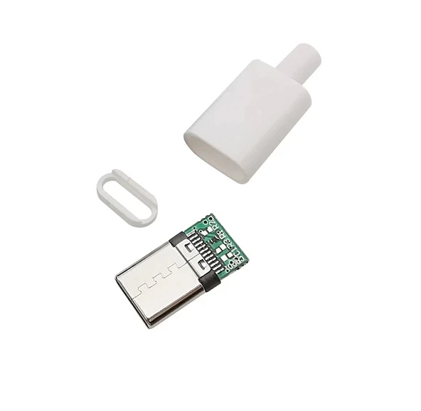 TYPE-C USB 3.1 Şarj Soketi 24 Pin Erkek Fiş - Beyaz - Resim 2