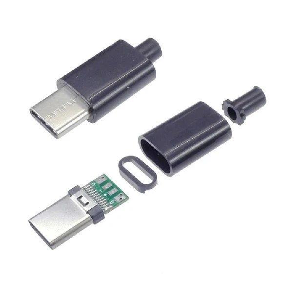 TYPE-C USB 3.1 Şarj Soketi 24 Pin Erkek Fiş - Siyah