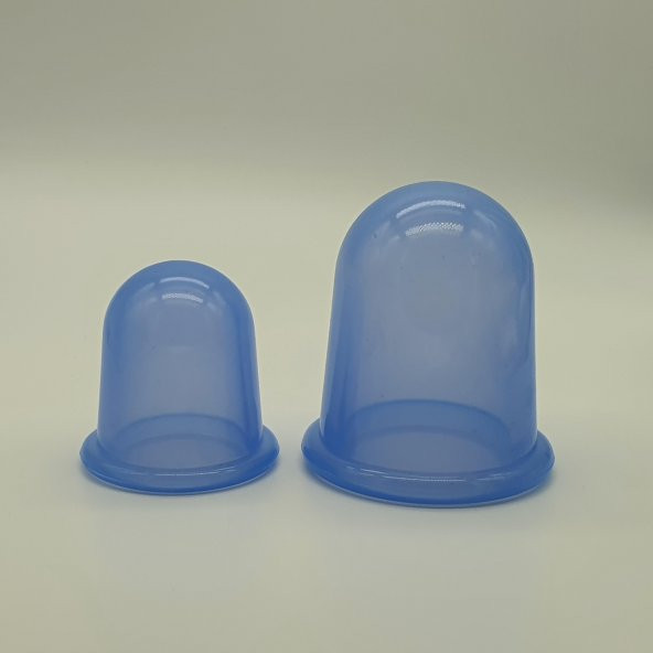 Silikon Selülit ve Boyun Masaj Kupa Seti 2li Mavi Renk ürün görseli