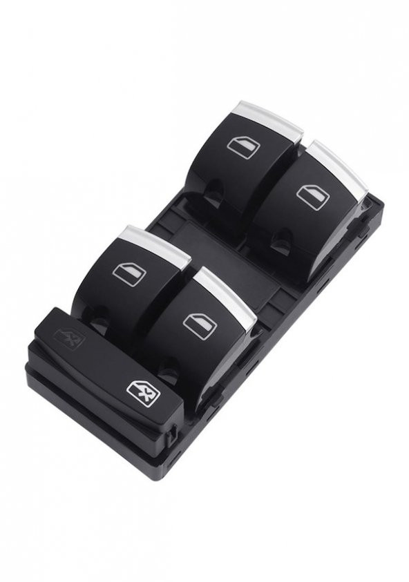 AUDİ A6 SOL DÖRTLÜ CAM AÇMA DÜĞMESİ ANAHTARI KROM 2005-2011 ürün görseli 1