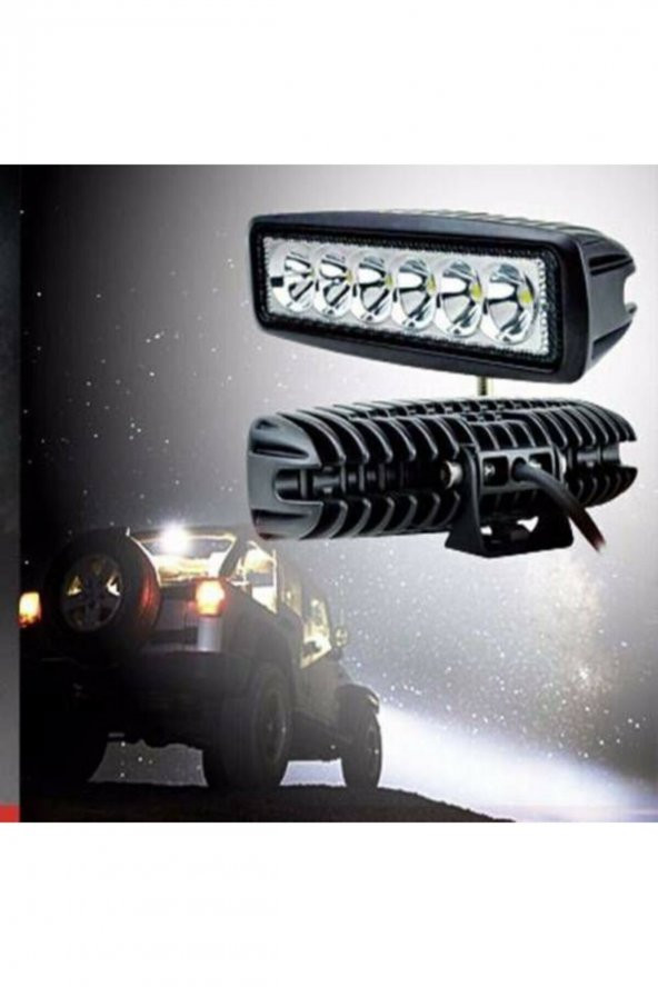 2 ADET 6 LEDLI METAL KASALİ 18 W OFF-ROAD LED ISİK GÜNDÜZ FARİ SİS - 3