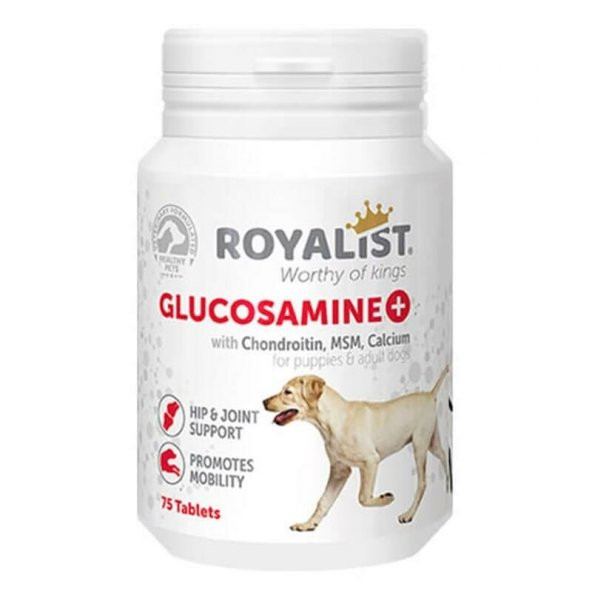 Royalist  Glucosamine Köpekler İçin Kalça ve Eklem Sağlığı Destekleyici Tablet 75 Adet