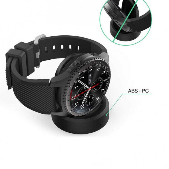 KNY Samsung Galaxy Gear S3 İçin USB Wireless Şarj Kablosu Siyah