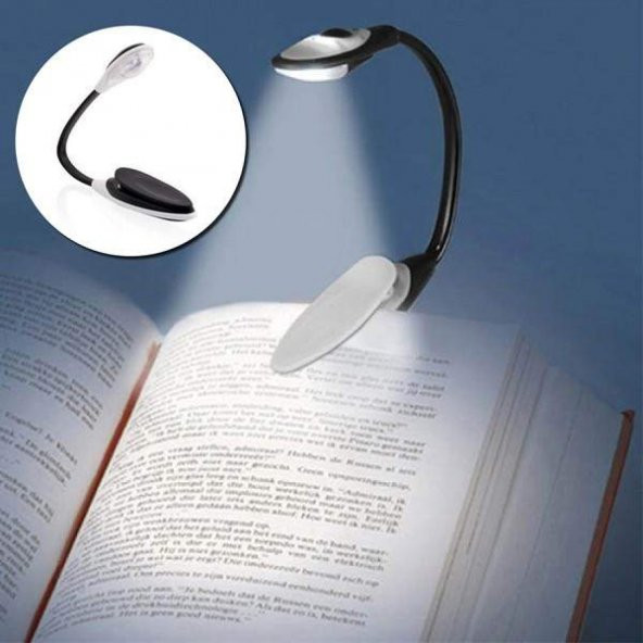 SMYRNA PLUS® Kitap Okuma Lambası Kıskaçlı Işık Pilli Aydınlatma Kitap Okuma Işığı