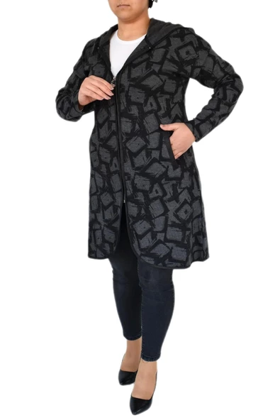 Kadın Mevsimlik Hırka Kapüşonu Fermuarlı 9393 BGL-ST02264 - Resim 9