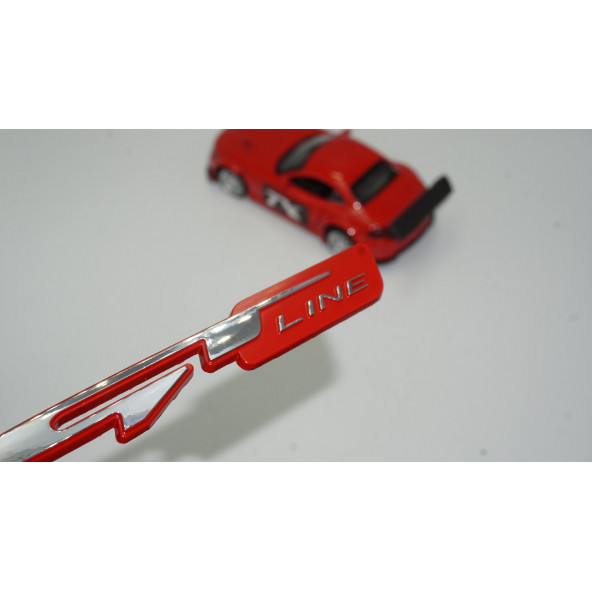 DK Kia GT Line Bagaj Logo 3M 3D Krom Kırmızı Metal Logo