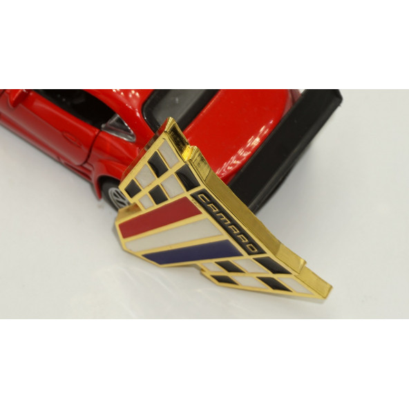 DK Chevrolet Camaro 3M 3D Gold Metal Bagaj Logo - 4