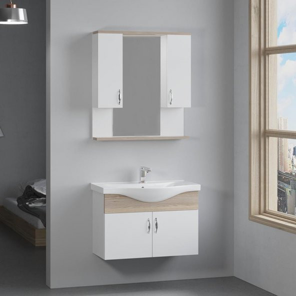 Denko Akyazı 80 cm MDF Alize Banyo Dolabı,Alt Modül ve Lavabo - 2