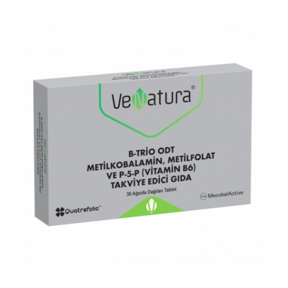 Venatura B-Trio ODT Metilkobalamin Metil Folat ve Vitamin B6 30 Tablet