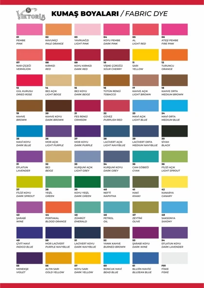 Viktoria Toz Kumaş Boyası 3 Adet Boya Sabitleyici Fiske 1 adet - 2