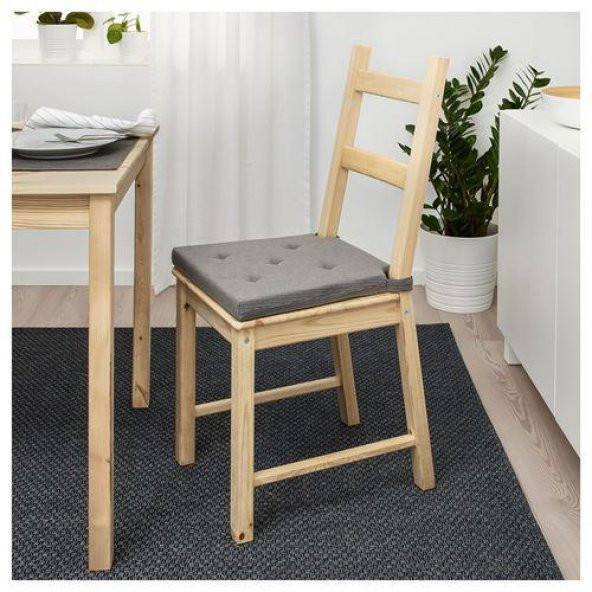 Sandalye Minderi  Gri Renk MeridyenDukkan 35/42x40x4 cm IKEA Cırt Cırtlı Bantlı - 4