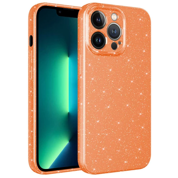 Vendas iPhone 13 Pro Max Uyumlu (13 Pro Max) Koton Serisi Kamera Korumalı Simli Lüks Silikon Kılıf - 7