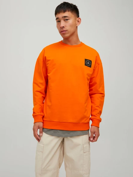 JACK JONES Erkek Yuvarlak Yaka Arkası Baskılı Sweatshirt 12229874 - Resim 4