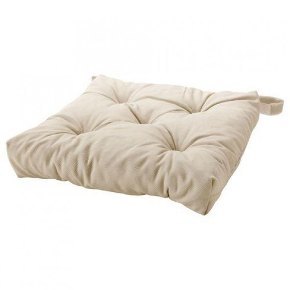 Sandalye Minderi Cırtlı Ekru Renk 40/35x38x7 Cm MeridyenDukkan Cırt-Cırtlı-Pamuklu