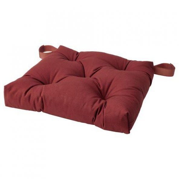 Sandalye Minderi Bordo-Koyu Kırmızı Renk 40/35x38x7 Cm MeridyenDukkan Cırt-Cırtlı-Pamuklu