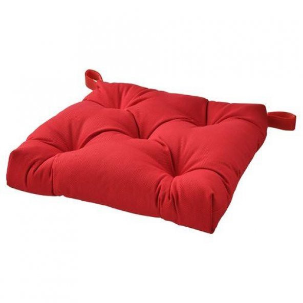 Sandalye Minderi Kırmızı Renk 40/35x38x7 Cm MeridyenDukkan Cırt-Cırtlı IKEA-Pamuklu