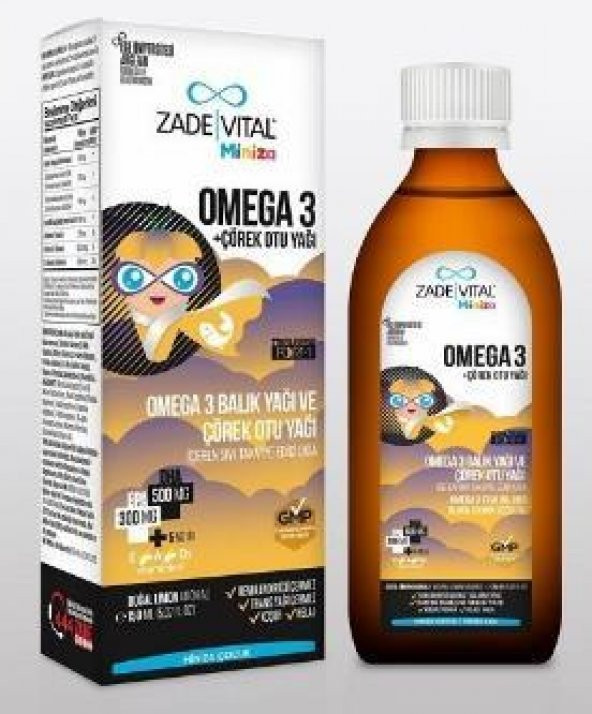 Zade Vital Miniza Omega 3 Ve Çörek Otu Yağı 150ml