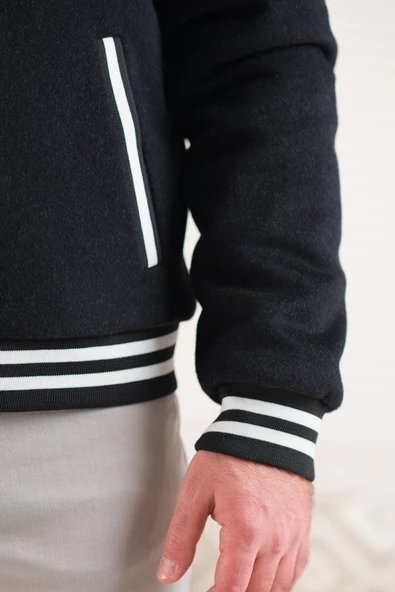 SİR REGULAR FİT KAŞMİR ASTARLI ÇITÇIT KAPAMALI KOLEJ YAKA ERKEK MONT - 8