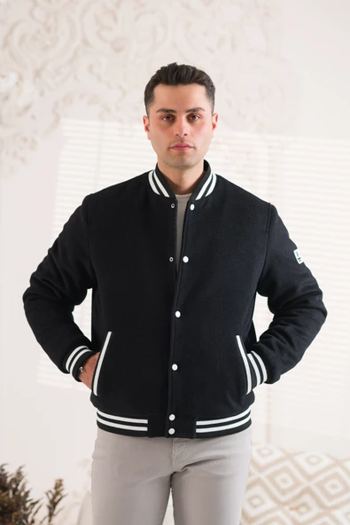 SİR REGULAR FİT KAŞMİR ASTARLI ÇITÇIT KAPAMALI KOLEJ YAKA ERKEK MONT