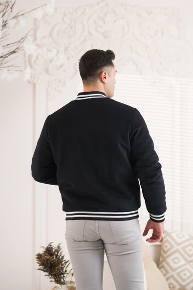 SİR REGULAR FİT KAŞMİR ASTARLI ÇITÇIT KAPAMALI KOLEJ YAKA ERKEK MONT - 6