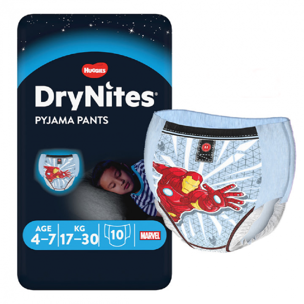 Huggies Drynites  Erkek  4-7 Yaş 17-30 Kg  10 Adet Emici Gece Külodu